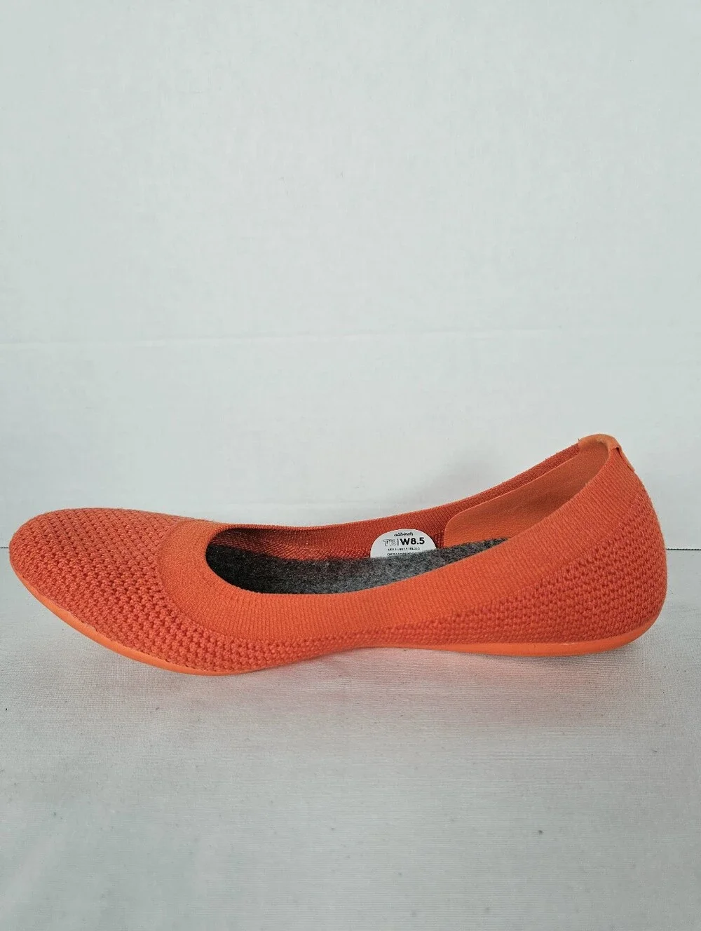Allbirds Tree Breezers Orange Knit Ballet Flats Washable Shoes 8.5